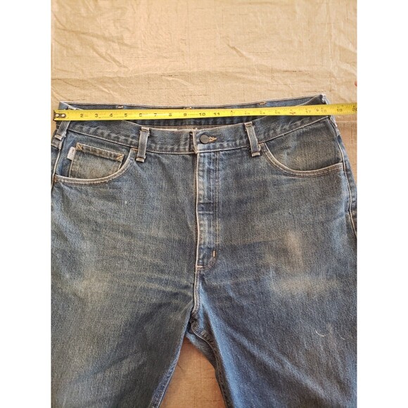 Carhartt FR Jeans Mens 38x32 (Fits 38x30) Blue Denim Flame Resistant Relaxed Fit - Picture 13 of 16